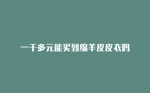 一千多元能买到绵羊皮皮衣吗