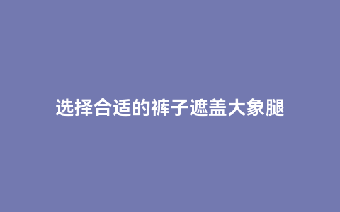 选择合适的裤子遮盖大象腿