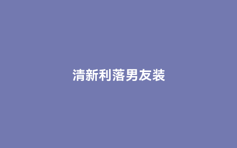 清新利落男友装