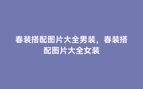 春装搭配图片大全男装，春装搭配图片大全女装